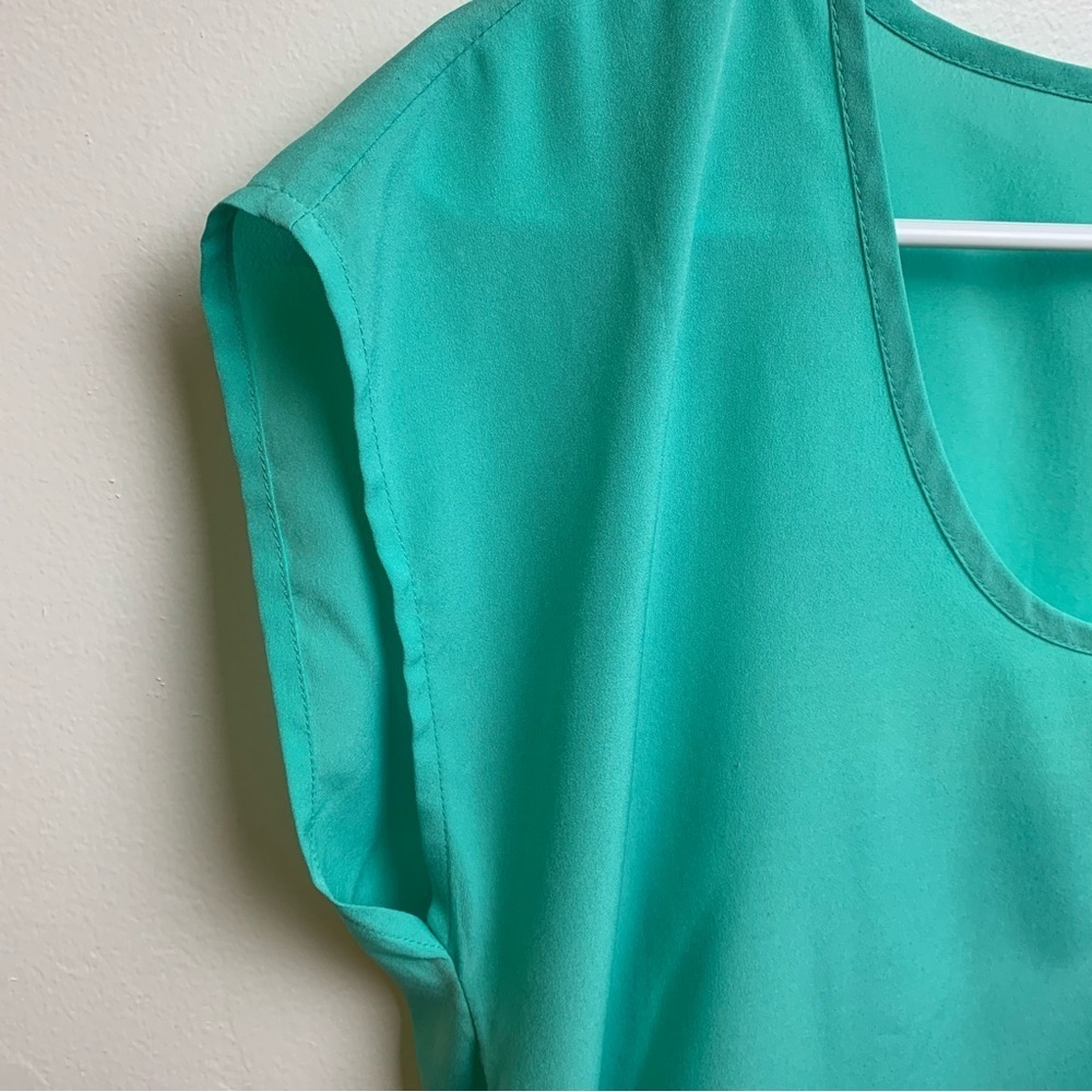 Frenchi Turquoise Short Sleeve Blouse - Picture 5 of 7